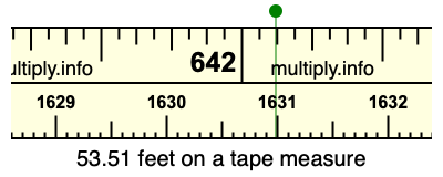 53.51 feet on a tape measure