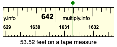 53.52 feet on a tape measure
