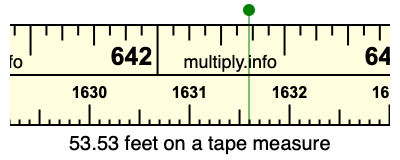 53.53 feet on a tape measure