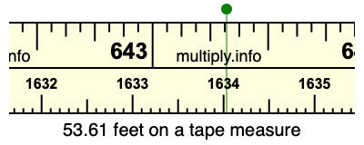 53.61 feet on a tape measure