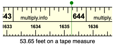 53.65 feet on a tape measure