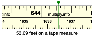 53.69 feet on a tape measure