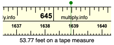 53.77 feet on a tape measure