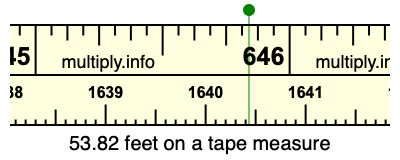 53.82 feet on a tape measure