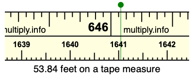 53.84 feet on a tape measure