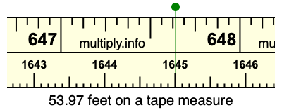 53.97 feet on a tape measure