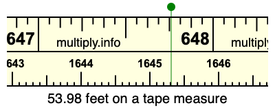 53.98 feet on a tape measure