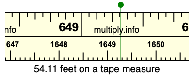 54.11 feet on a tape measure