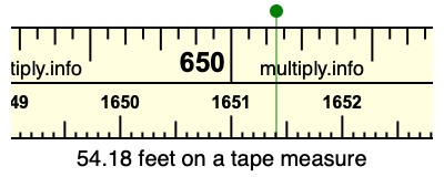 54.18 feet on a tape measure