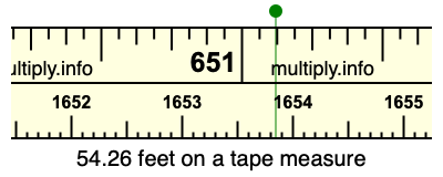 54.26 feet on a tape measure