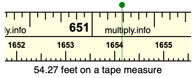54.27 feet on a tape measure