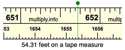 54.31 feet on a tape measure