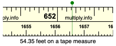 54.35 feet on a tape measure