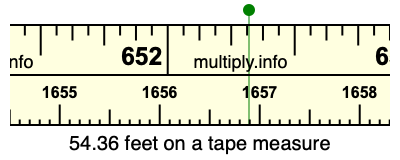 54.36 feet on a tape measure