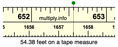 54.38 feet on a tape measure