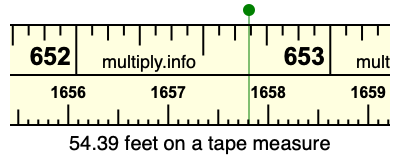 54.39 feet on a tape measure