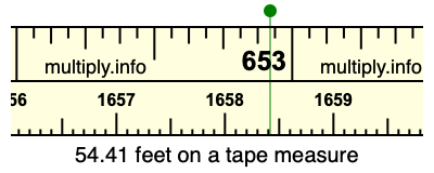 54.41 feet on a tape measure