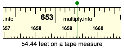 54.44 feet on a tape measure