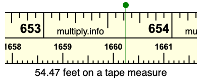 54.47 feet on a tape measure