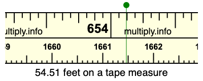 54.51 feet on a tape measure