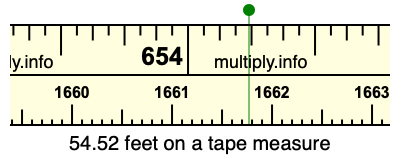 54.52 feet on a tape measure