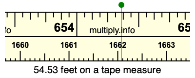 54.53 feet on a tape measure