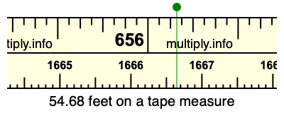 54.68 feet on a tape measure