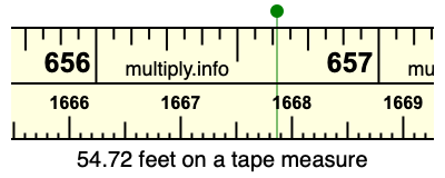 54.72 feet on a tape measure