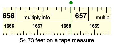 54.73 feet on a tape measure
