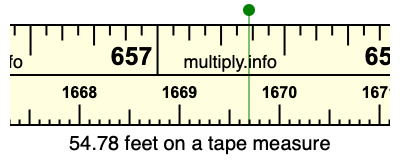 54.78 feet on a tape measure