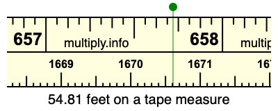 54.81 feet on a tape measure