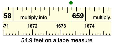 54.9 feet on a tape measure