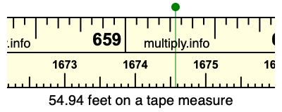 54.94 feet on a tape measure