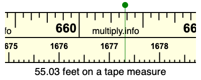 55.03 feet on a tape measure