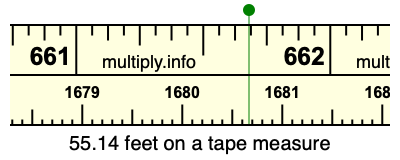 55.14 feet on a tape measure