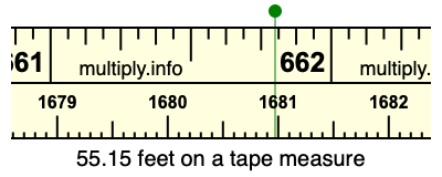 55.15 feet on a tape measure