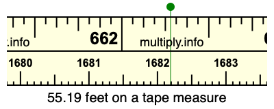 55.19 feet on a tape measure