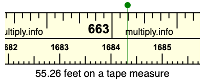 55.26 feet on a tape measure