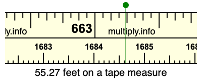 55.27 feet on a tape measure