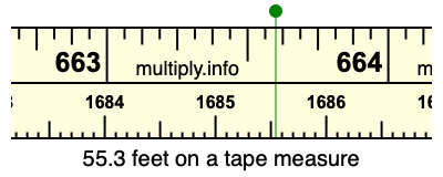 55.3 feet on a tape measure