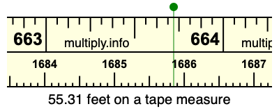 55.31 feet on a tape measure