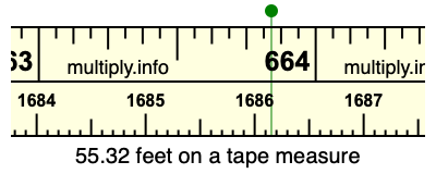 55.32 feet on a tape measure
