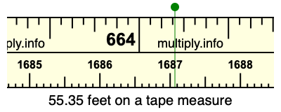 55.35 feet on a tape measure