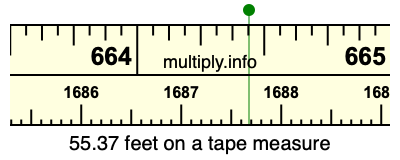 55.37 feet on a tape measure