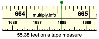55.38 feet on a tape measure