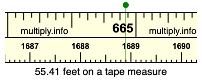 55.41 feet on a tape measure