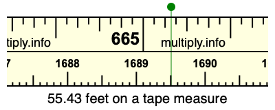 55.43 feet on a tape measure