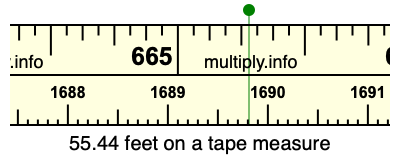 55.44 feet on a tape measure