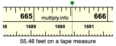 55.46 feet on a tape measure