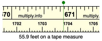 55.9 feet on a tape measure
